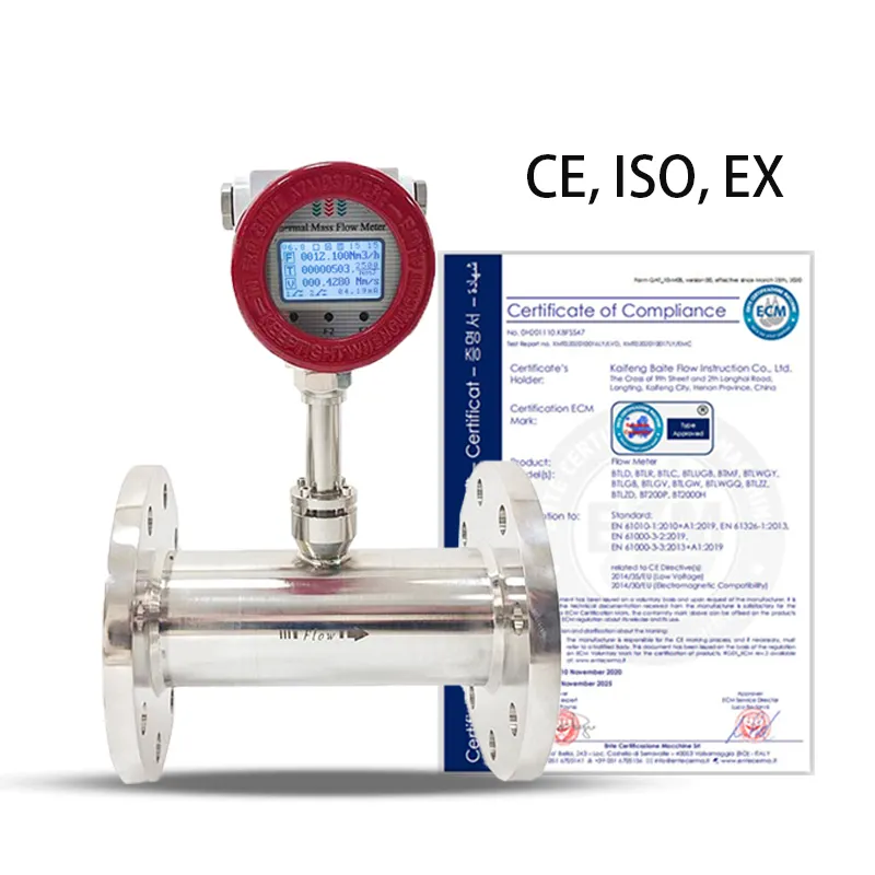 Débitmètre massique de gaz thermique d'air d'alimentation directe d'usine Débitmètre thermique DN15