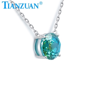 925 argent rond dames mode mixte bicolore yeux gemmes pendentif collier jolis bijoux pour filles cadeau bijoux - Product Image 4