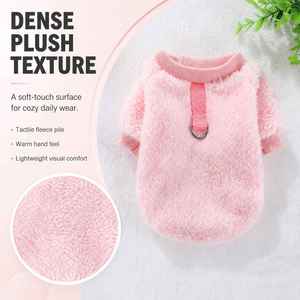 Pakaian Anjing Bulu Lembut Hangat Dengan Lubang Tali D-Ring, Sweater Hewan Peliharaan Musim Dingin untuk Anjing Kecil Sedang, Pakaian Anak Anjing Chihuahua Yorkie - Product Image 2