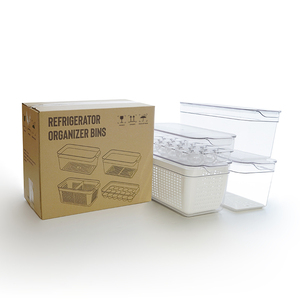 Boîte de rangement pour réfrigérateur, tiroir de réfrigérateur, style européen, en ABS pliable, rectangulaire, empilable, organisateur de bijoux, 2024 - Product Image 6