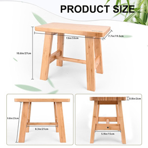 Four Directions Bamboo Saddle <b>Stool</b> B-50731 Durable Eco-Friendly <b>Bathroom</b> Furniture for Adults and Children - Product Image 3