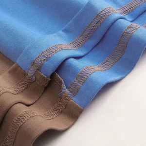 Camiseta Oversize Marrón y Azul de Media Corte para Hombre, Nueva Tendencia 2026, Hombros Caídos, Casual, Ecológica, Transpirable, 100% Algodón - Product Image 3