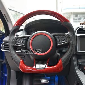 Volante de fibra de carbono rojo personalizado 2022 volante de fondo plano para <span class=keywords><strong>Jaguar</strong></span> - Product Image 6