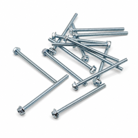 Vis métrique à rainure croisée non standard personnalisée en acier au carbone de grade 4.8/6.8, filetage métrique, revêtement zinc blanc