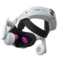 Durable Pour Meta Oculus Quest 3s/Meta Quest3 VR Head Strap Avec Écouteur RGB Light Elite Strap VR Accessoires