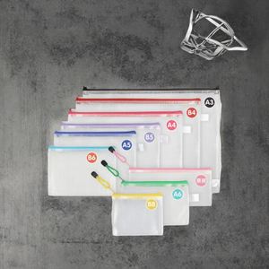 Sac de rangement pour documents en PVC à logo personnalisé, promotionnel, en maille, imperméable, A4/A3, avec fermeture éclair transparente pour dossiers - Product Image 2