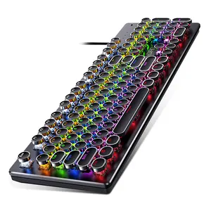 Professional computer gaming keyboard metal real mechanical 104-key wired backlight independent axis change