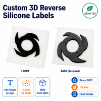 Étiquette thermocollante réversible en silicone OEM ODM, patch logo 3D gaufré personnalisé double mode, certifié OEKO-TEX, faible quantité minimale de commande (MOQ)