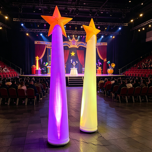 Colonne gonflable d'extérieur Étoile porte-bonheur lumineuse avec pointe étoilée pour mariages, fêtes et décorations intérieures/extérieures de festivals - Product Image 1