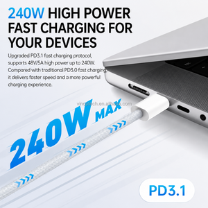 PD <span class=keywords><strong>สาย</strong></span>ดาต้าแบบถัก PD 240W USB C <span class=keywords><strong>สาย</strong></span><span class=keywords><strong>ชาร์จ</strong></span>เร็วชนิด C เป็น Type C สำหรับ iPhone 15 16 17pro สูงสุด - Product Image 4