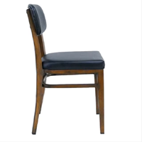 Chaise de restaurant commerciale en bois massif de haute qualité au design moderne, avec coussin, aspect antique, non pliable