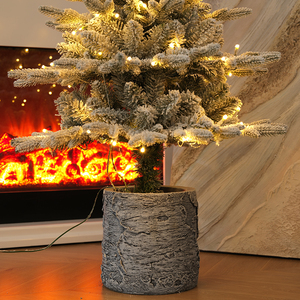 3D Five-Fork Flocked PE & PVC Mini Christmas <b>Tree</b> with Realistic Snow Effect, Festive Ornament for Living Room, Bedroom & Mall - Product Image 5