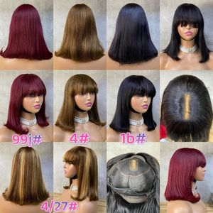 Perruque Bob 3x1 en <span class=keywords><strong>cheveux</strong></span> Remy 100% naturels, couvrante, mignonne, 10-12 pouces, permanentée et teinte, plusieurs couleurs, vente chaude transfrontalière - Product Image 1