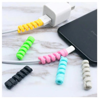Protège-câbles en silicone de couleur personnalisée, étanches, durables, flexibles, en spirale, pour chargeurs USB et écouteurs