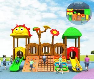 Grand équipement d'amusement extérieur en acier et en fibre de verre combiné pour balançoire et toboggan pour la maternelle et la communauté - Product Image 5