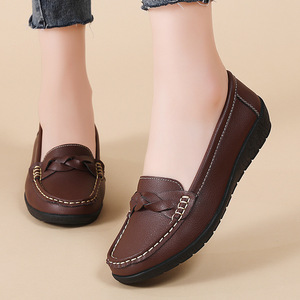 Nuevos Mocasines de Enfermera para Mujer 2025 del Fabricante Directo, Zapatos Planos Casuales sin Cordones para Mamá con Suela de Goma, Moda Sólida de Otoño - Product Image 1