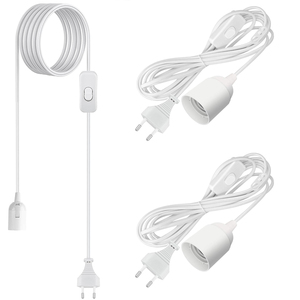 EU AC 250V mở rộng treo đèn Dây cáp E27 ánh sáng mặt dây đèn ổ cắm ON-OFF nút chuyển đổi đèn trần lịch thi đấu - Product Image 2