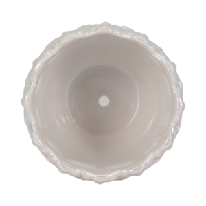 Vaso per Fiori in Ceramica a Forma di Corona 6 Pollici Bianco per Interni Casa Ufficio Soggiorno - Product Image 5