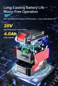 Taladro Inalámbrico DCJZ2060EM de 20V |   Baterías de Iones de Litio de 500W 2x 4.0Ah, 20+1 Ajustes de Torque, Grado Industrial y para Bricolaje, para Taladrar - Product Image 6