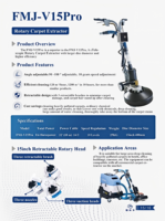 FMJ-V15Pro Extracteur de tapis rotatif électrique à eau chaude haute pression en plastique, nouveau modèle