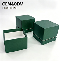 Boîte cadeau rigide écologique et recyclable avec couvercle vert personnalisé, doublée d'éponge, pour bijoux, portable, entièrement personnalisable, petit MOQ