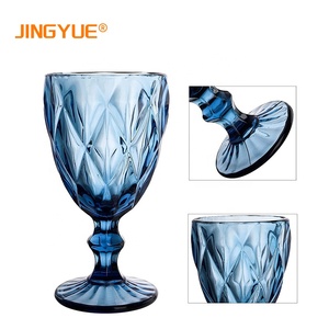 Bán Buôn Đồ Thủy Tinh Cổ Điển Ly Rượu Vang Màu Chạm Nổi Pha Lê Họa Tiết Kim Cương Cổ Điển 220Ml 7.7Oz Cho Tiệc Cưới - Product Image 6
