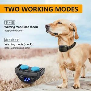 2モード犬吠えないアンチバークショックカラーペットトレーニング吠えるデバイスを停止する