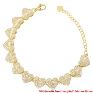 <span class=keywords><strong>Bracelet</strong></span>-collier pour femme Jinyuan Fashion, luxe léger, cuivre incrusté de zircon, forme de cœur, couture - Product Image 5