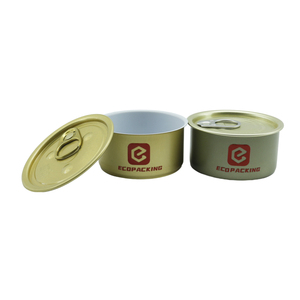 Boîtes <span class=keywords><strong>de</strong></span> conserve vides pour sardines, emballage en fer blanc, 2 pièces, avec anneau <span class=keywords><strong>de</strong></span> fermeture, forme ronde, sérigraphiées, pour thon, sardines et usage alimentaire - Product Image 5