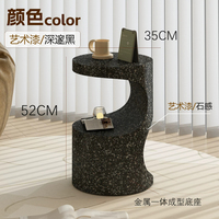 Table d'appoint en fer de luxe pour salon, petite table basse, table de chevet crème pour chambre à coucher, table d'angle japonaise ronde