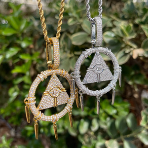 Collar con Colgante de Rueda de la Sabiduría del Milenio y Atrapasueños Estilo Hip-Hop para Vendedores Online, Unisex, de Aleación de Cobre con Incrustaciones, Estilo Urbano - Product Image 1