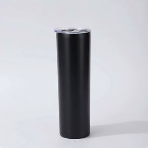 Ensemble de gobelets isothermes fins en acier inoxydable de 20 oz avec couvercles, gobelets à eau minces isolés pour personnalisation DIY, noirs - Product Image 2