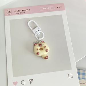Portachiavi all'ingrosso a forma di mini gatto, in plastica resistente, simpatico cartone animato, con moschettone, ornamento per telefono, ciondolo a forma di gatto - Product Image 6