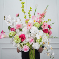 Hochzeits-Willkommensbereich Blumenkugel Weiß Rosa Grün Calla-Lilien Rosen Hortensien Künstliche Blumen Hochzeitsstrauß Tischdekoration