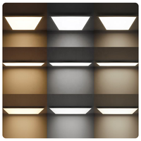 Plafonnier LED encastré 2x2 36W 130LM/W de haute qualité, haute efficacité, CCT dimmable, lumière plate noire