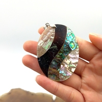 Pendentifs en coquille d'abalone noire, pour boucles d'oreilles, en forme de poire ovale, collier, bracelet, pour la fabrication de bijoux, livraison gratuite, vente en gros