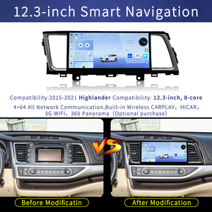 วิทยุติดรถยนต์ Toyota Highlander ปี 2015-2021 หน้าจอสัมผัส 12.3 นิ้ว ความจุ 4+64GB รองรับ 5G Wifi พร้อมตัวเลือกกล้อง 360 องศา - Product Image 3
