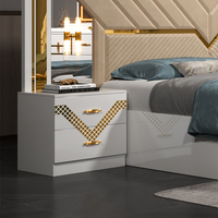 Nouvelle collection 2026 : Suite de chambre à coucher moderne de luxe en bois et cuir, ensemble complet 5 pièces en MDF, mobilier de chambre à prix abordable
