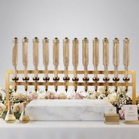 Ensemble de 12 distributeurs de parfum à têtes dorées, avec bouteille de recharge de 375 ml, présentoir et machine de remplissage pour magasin de parfums de mariage, personnalisable avec logo