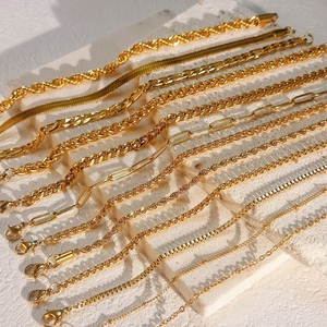 Pulsera de Cadena Cubana de Acero Inoxidable Chapada en Oro, Ajustable, Resistente al Agua y al Deslustre, para Mujer - Product Image 4