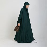2024 populaires femmes modeste Khimar Hijab Abaya islamique couleur unie à manches longues jupe décontracté femmes prière Jilbab ensemble
