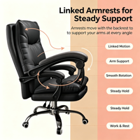 Chaise de bureau de direction en cuir PU à dossier haut, réglable en hauteur, pivotante et inclinable, avec repose-pieds pour le bureau à domicile et le gaming