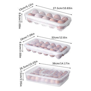 Boîte de rangement pour œufs en plastique transparent à 10/18/34 compartiments <span class=keywords><strong>avec</strong></span> couvercle pour réfrigérateur, conteneur de conservation des œufs frais pour la cuisine, facile à ranger - Product Image 6