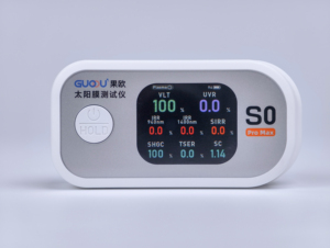 Портативный тестер солнцезащитной пленки GUOOU S0 Promax 8-в-1, прочный измеритель тонировки окон с параметрами UVR/IRR/VLT/TSER/SIRR - Product Image 4