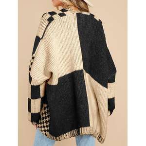 <span class=keywords><strong>Cardigan</strong></span> <span class=keywords><strong>Invernale</strong></span> alla Moda con Ricamo Personalizzato, Maglione da <span class=keywords><strong>Donna</strong></span> a Maniche Lunghe con Scollo a V, Giacca Larga - Product Image 2