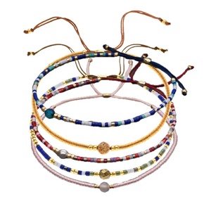 Amistad étnica ajustable cristal arroz cuentas encanto pulsera para mujer playa fiesta regalo - Product Image 1