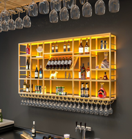 Étagère à vin en fer de luxe léger, étagère murale industrielle pour la décoration de bar