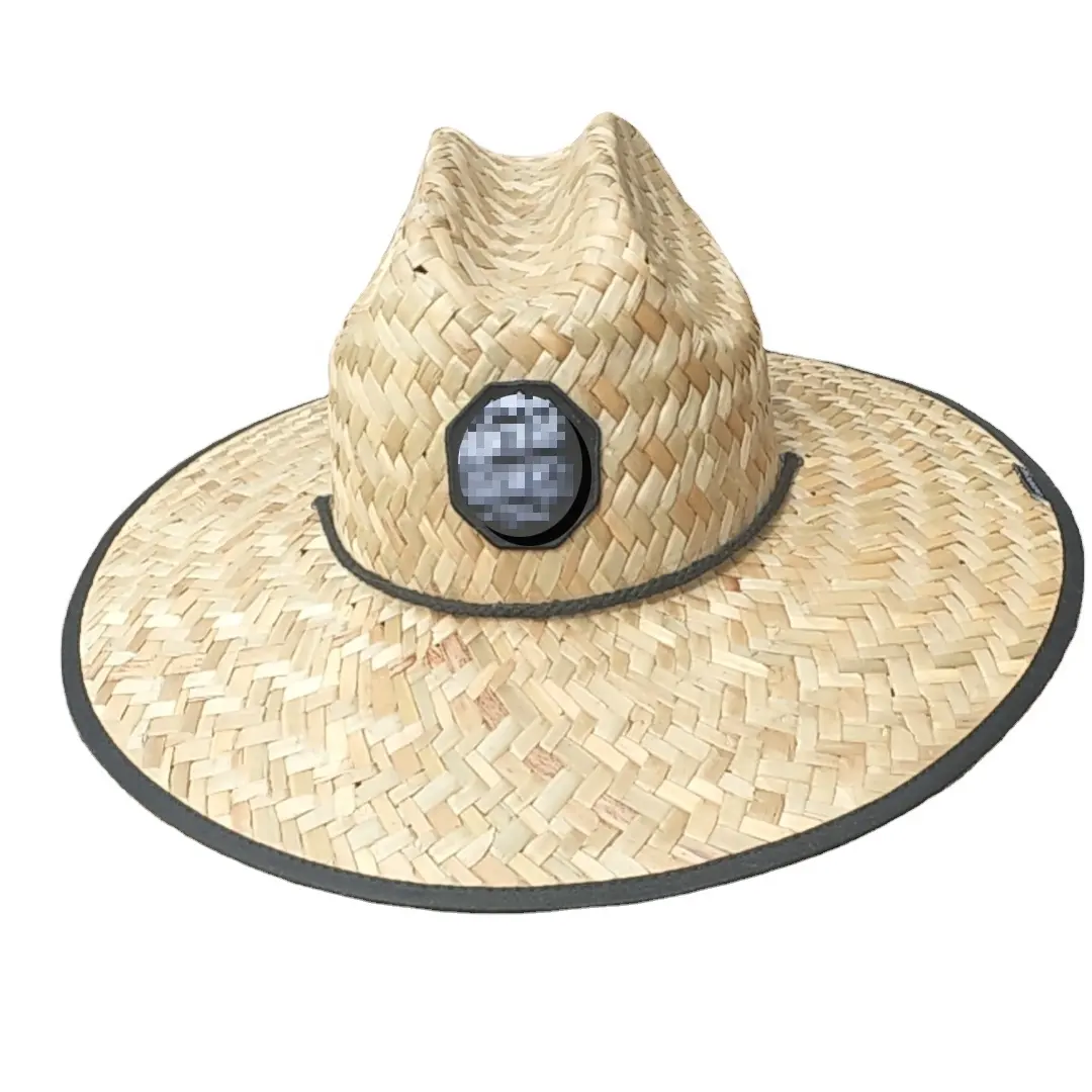 Factory Price Breathable brim straw hat unisex beach straw hat Sombreros De paja lifeguard hat
