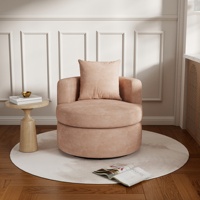 Fauteuil pivotant moderne en tissu Atunus avec rembourrage en mousse, assise profonde, pieds en bois, design modulaire, meubles de salon