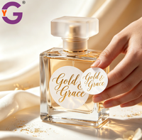 Autocollant personnalisé découpé sur mesure en PVC/PET transparent avec estampage à chaud doré, résistant à l'eau et aux UV, pour sceau de mariage, cosmétiques, décorations de pots de bougies